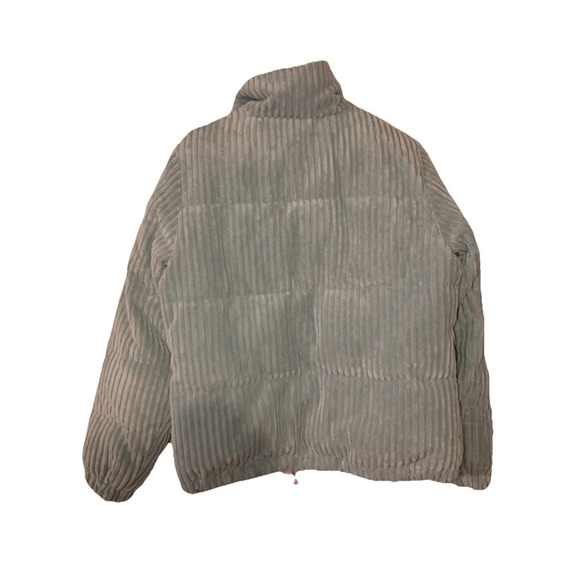 UGG Koolaburra Jacket Size Small S  Corduroy Puffer Coat Light Green/Blue - Picture 5 of 5